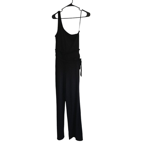 Avec Les Filles Jumpsuit Women's Size Small Black One Strap Asymmetrical - Picture 1 of 7